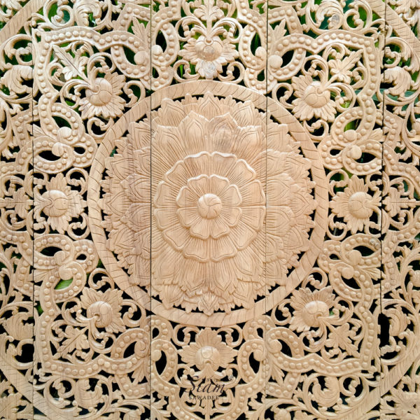 Carved Wall Hanging Mandala Wood Panel 02