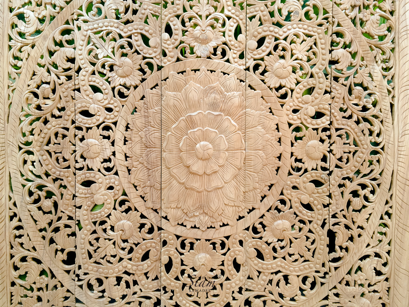 Carved Wall Hanging Mandala Wood Panel