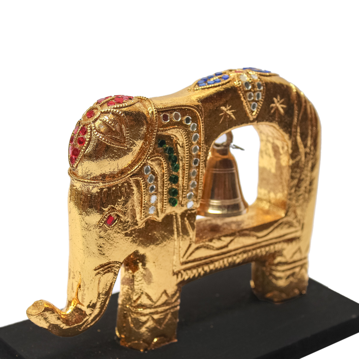 Buy Jeweled Elephant Sculpture with Brass Bell Feng Shui Online