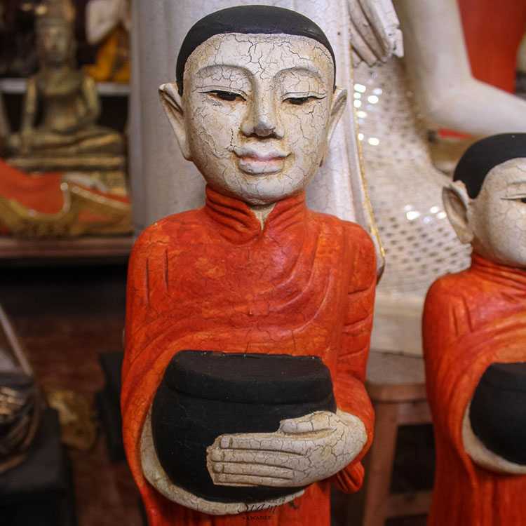 large-buddha-and-buddhist-monk-statues-handmade-hand-painted-a-set-of-7-wood-carving-orange-4