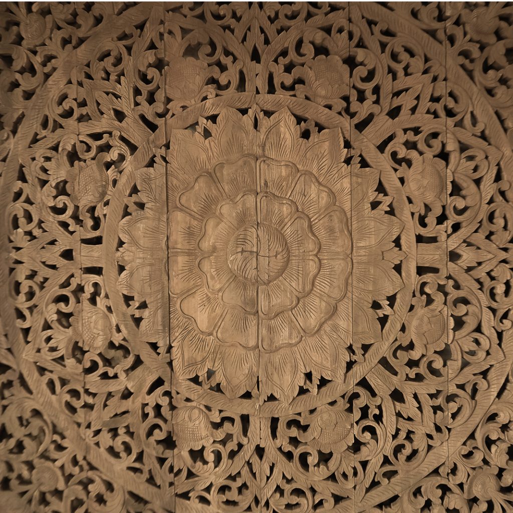 Large Grand Carved Wooden Wall Art or Ceiling Panel
