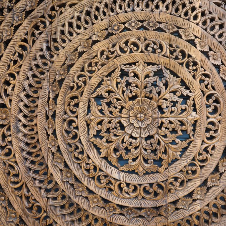 Large Handmade Relief Carving Tropical Home Decor