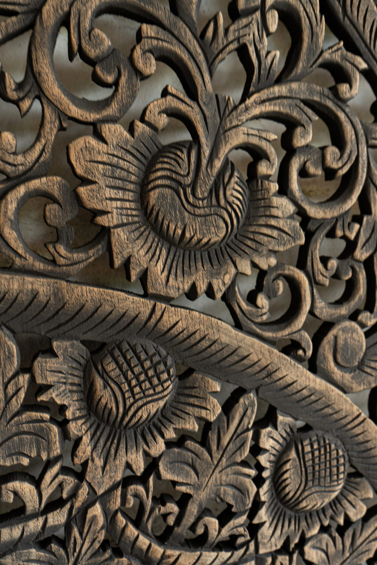 Hand carved black rustic panels