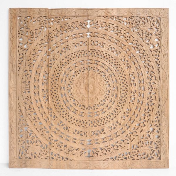 Natural hand carved wooden panels