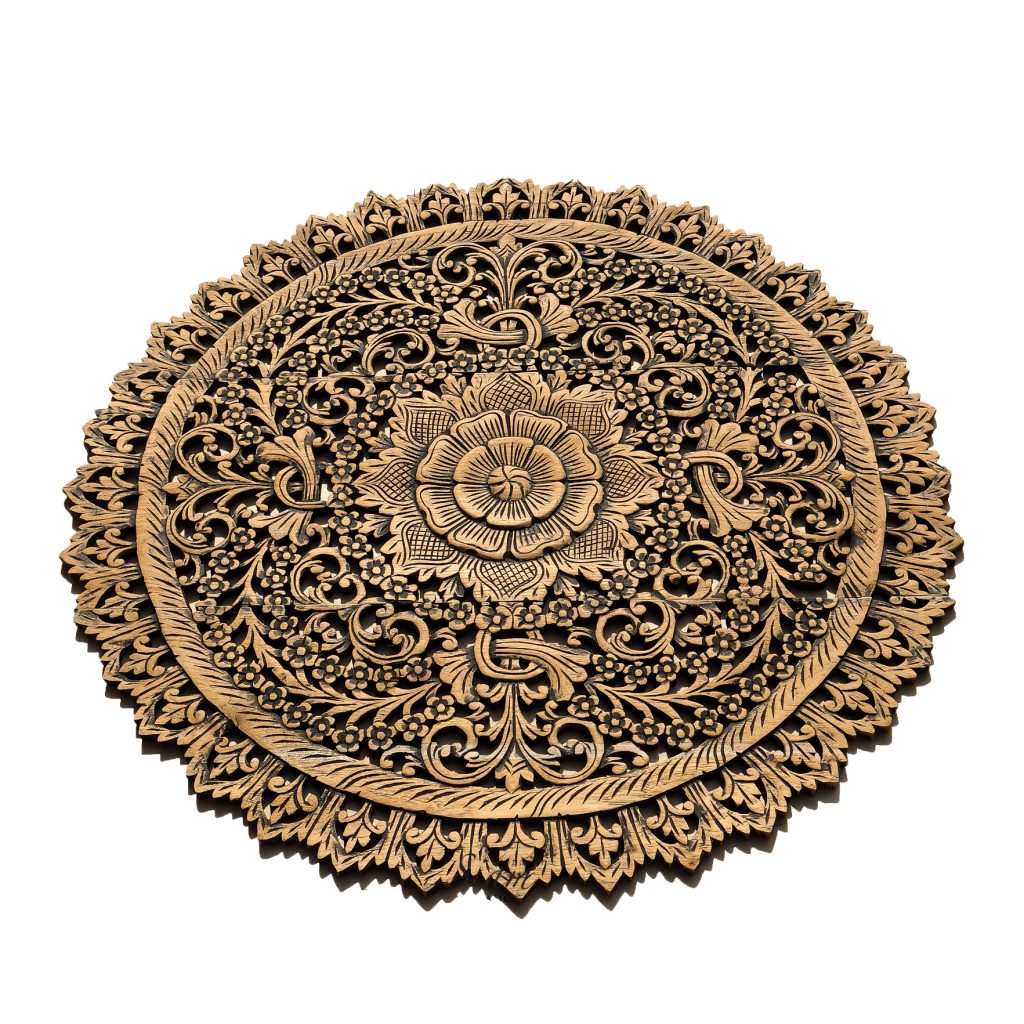 Rustic Carved Wall Art Panel Asian Home Decor