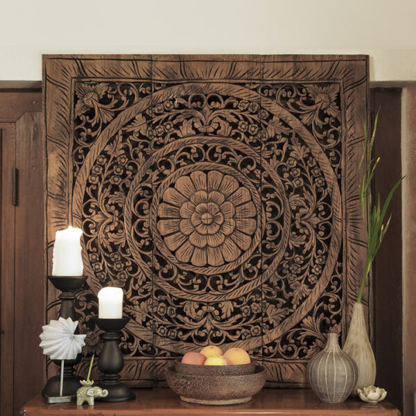 3 Pieces boho wall art Mandala wood wall hanging panel