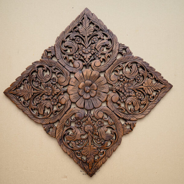 Natural Wood Carving Wall Hanging - Siam Sawadee