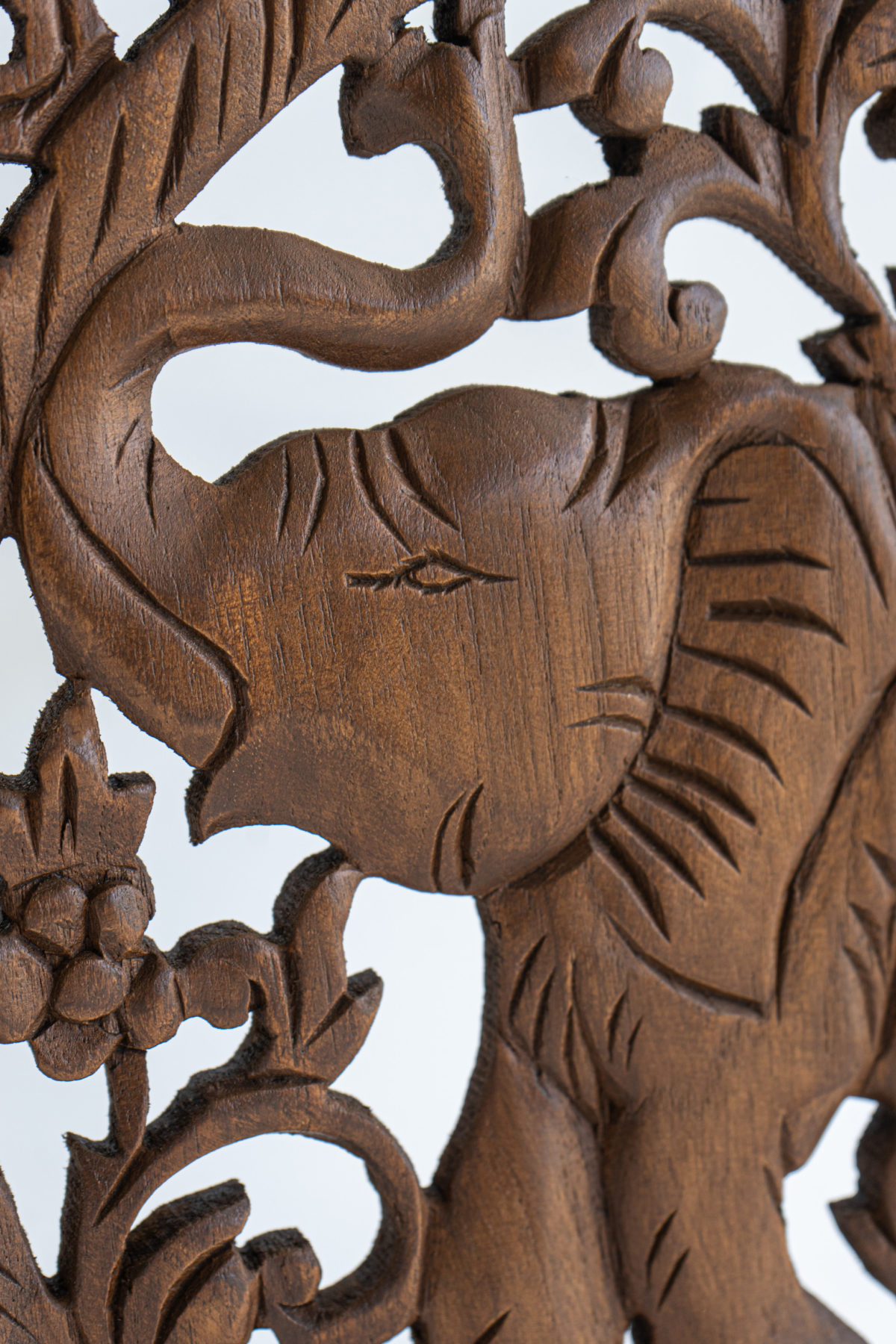 Traditional Thai elephant carve on wood