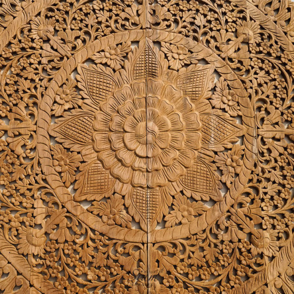 Natural Wood Carving Wall Hanging - Siam Sawadee