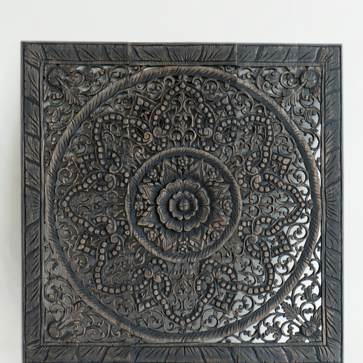 Grand Carved Teak Wood Wall Art Panel Plaque Decor Siam Sawadee