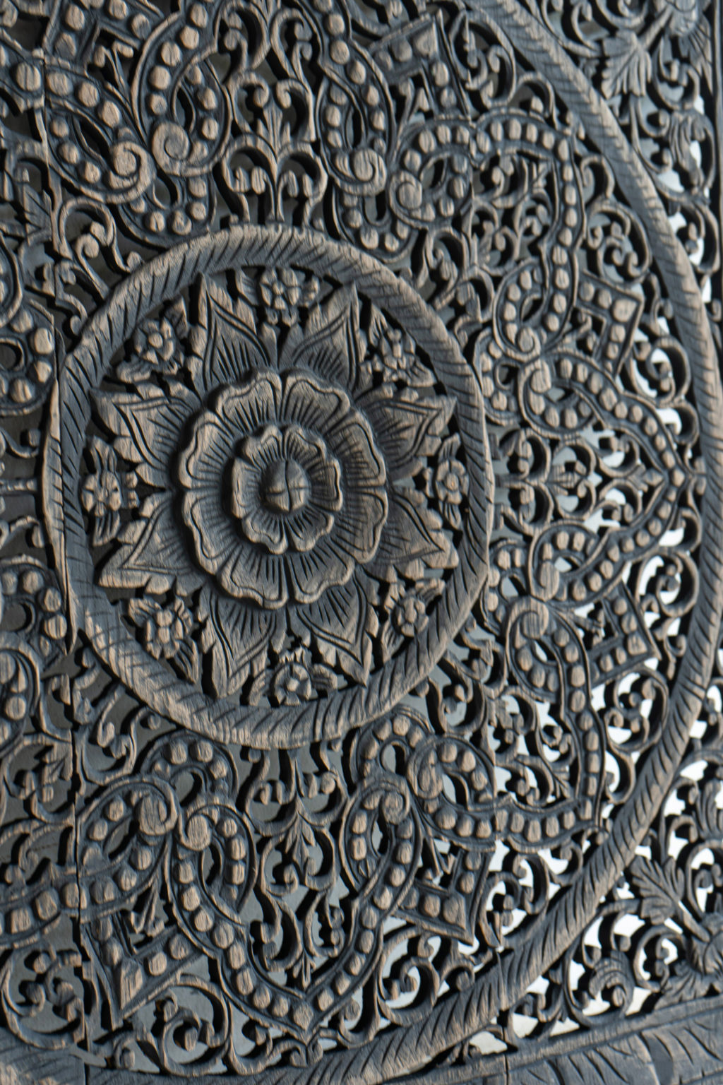 Antique Lotus Wood Carving Wall Art Hanging Siam Sawadee