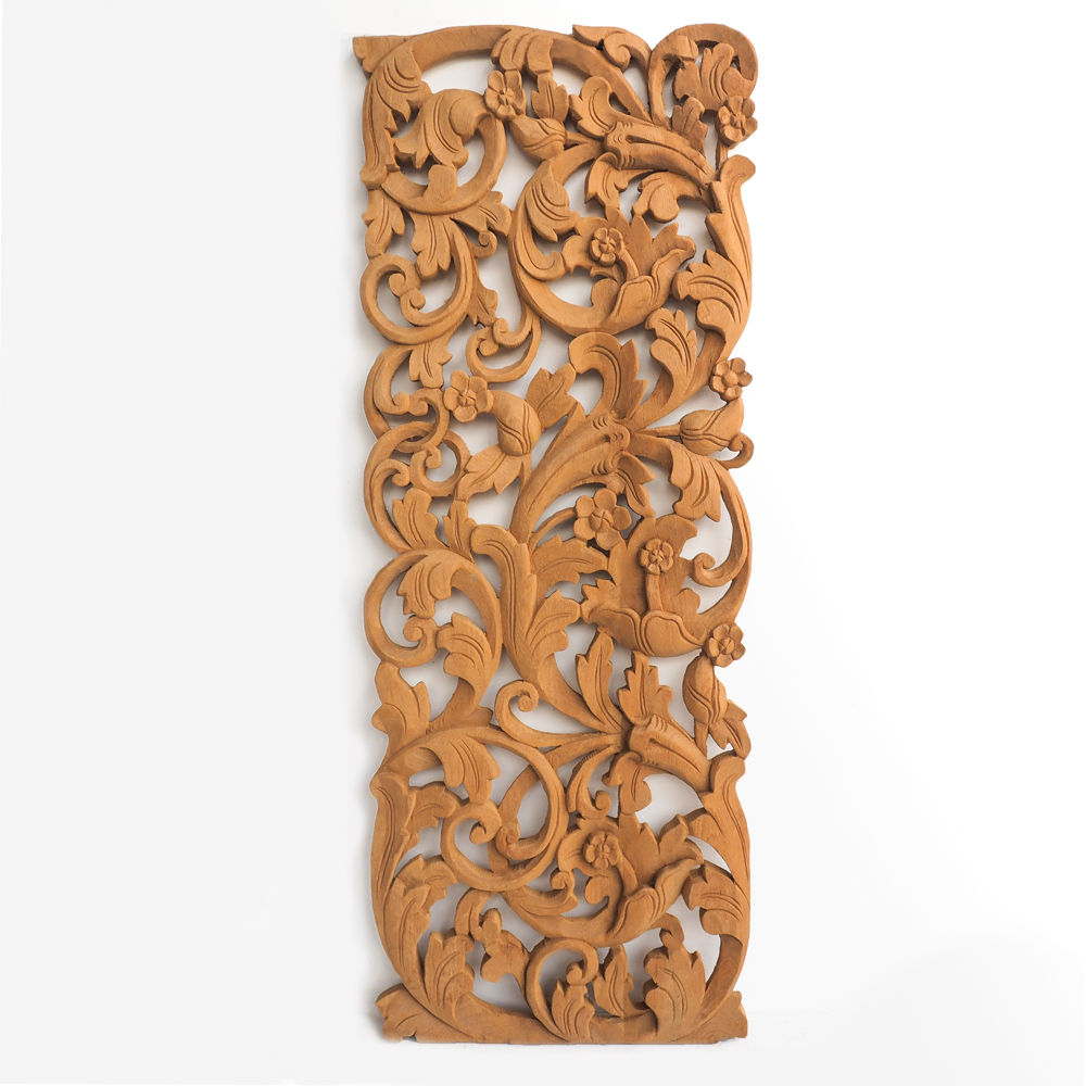 Natural un-stained wood carving
