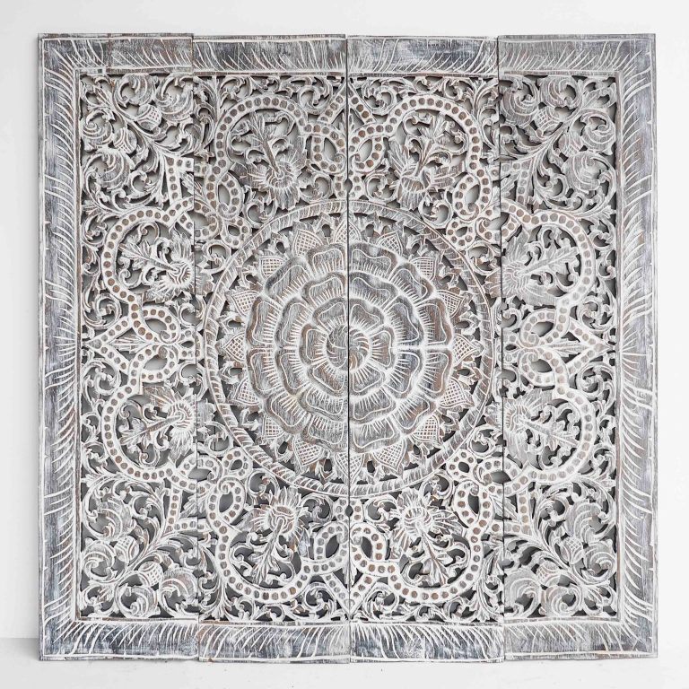 Mandala Wood Carving Wall Art Paneling Siam Sawadee