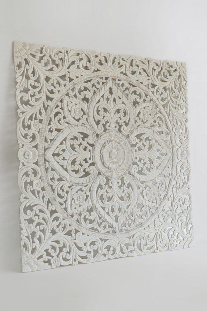 Balinese Carved Wooden King Size Bed Headboard - Siam Sawadee