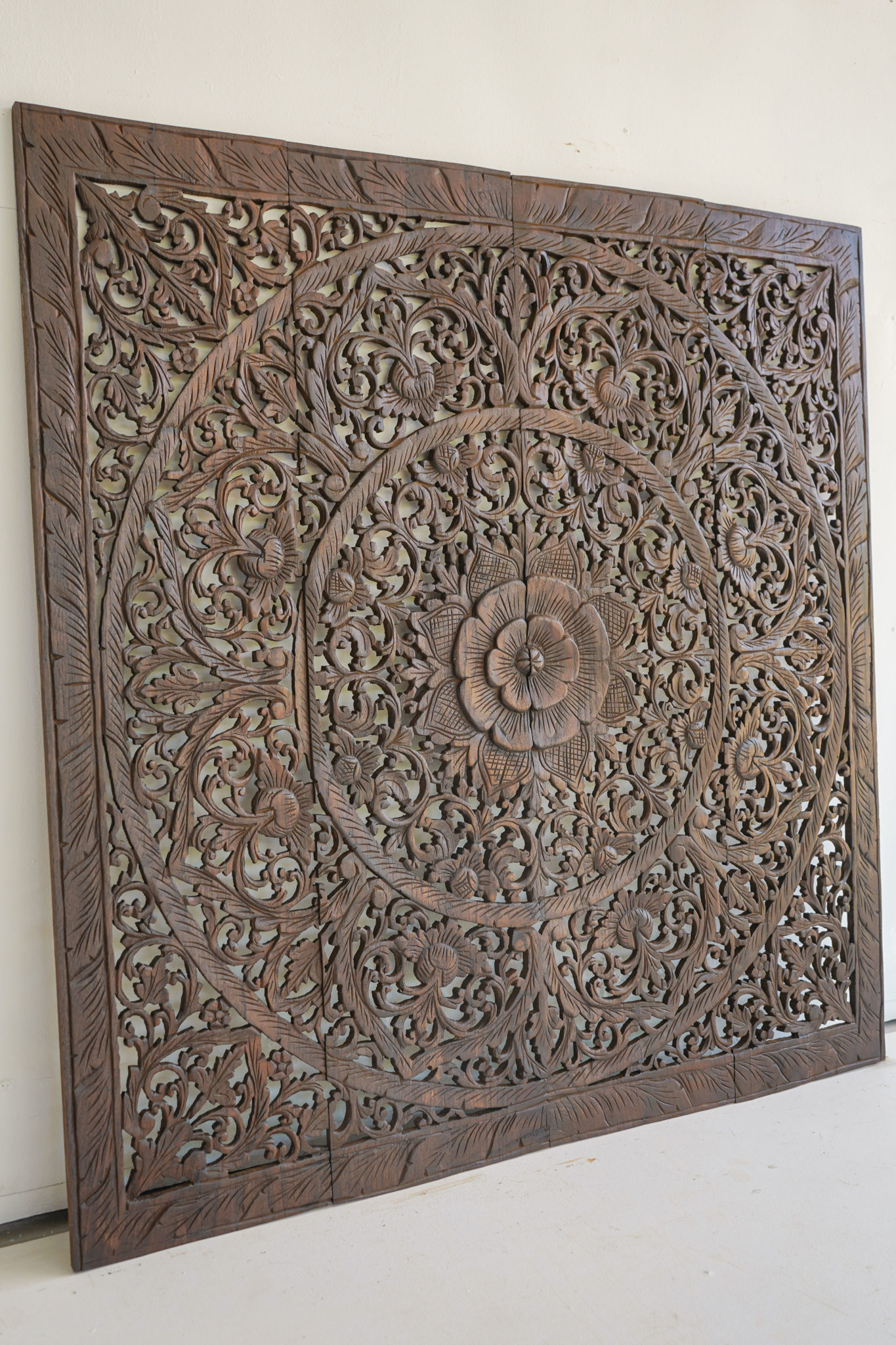 Antique Wood Carving Wall Art Hanging Siam Sawadee