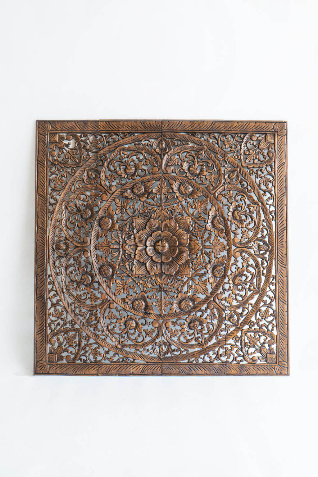 Antique Wood Carving Wall Art Hanging Siam Sawadee