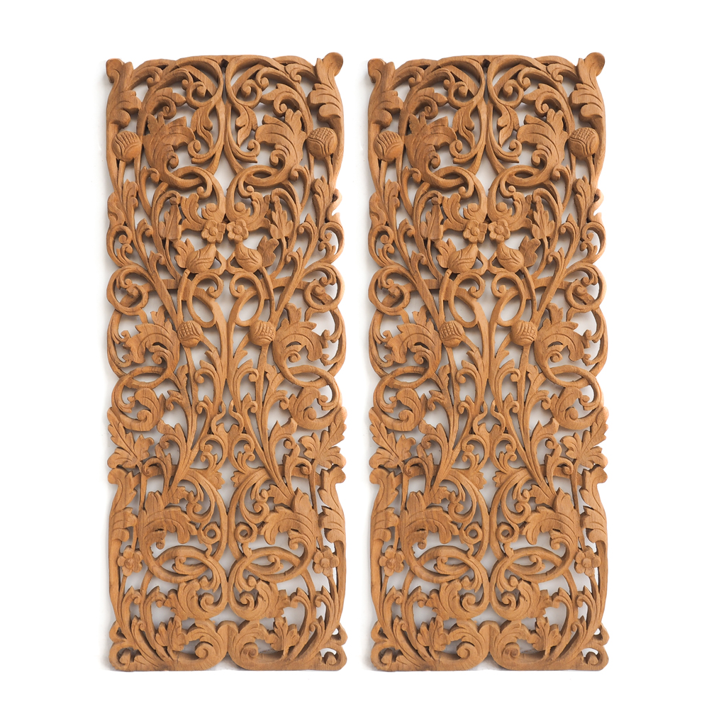 Wall Art Panel Wood Carving Sculpture, Wooden Carved Wall Art