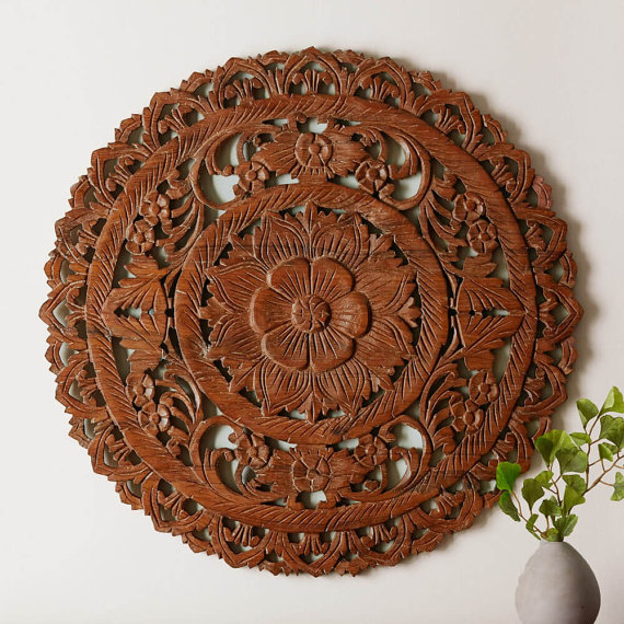 Authentic Circular Fl Wooden Wall, Round Wall Decor Wood