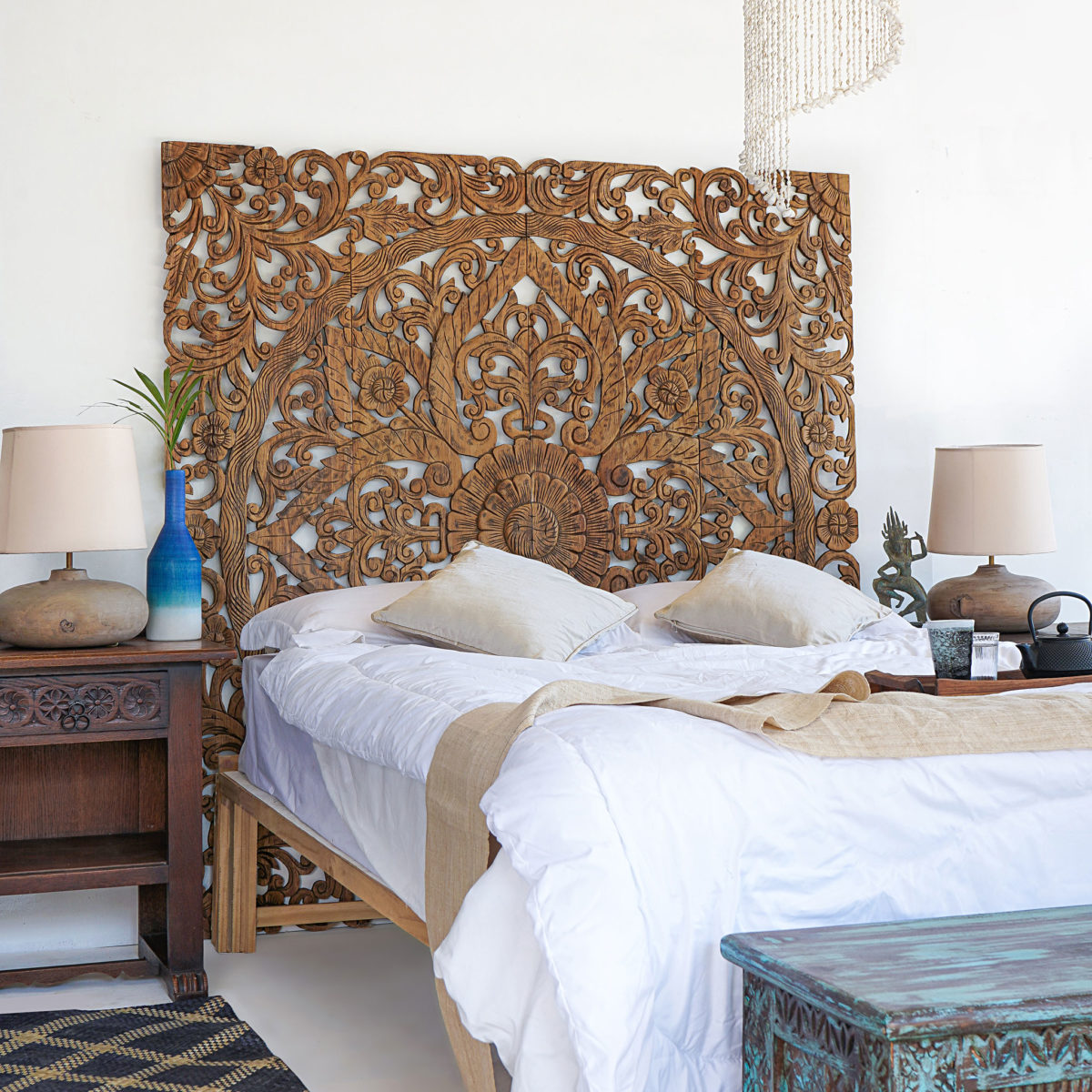 KingSize Balinese Headboard Wood Carving