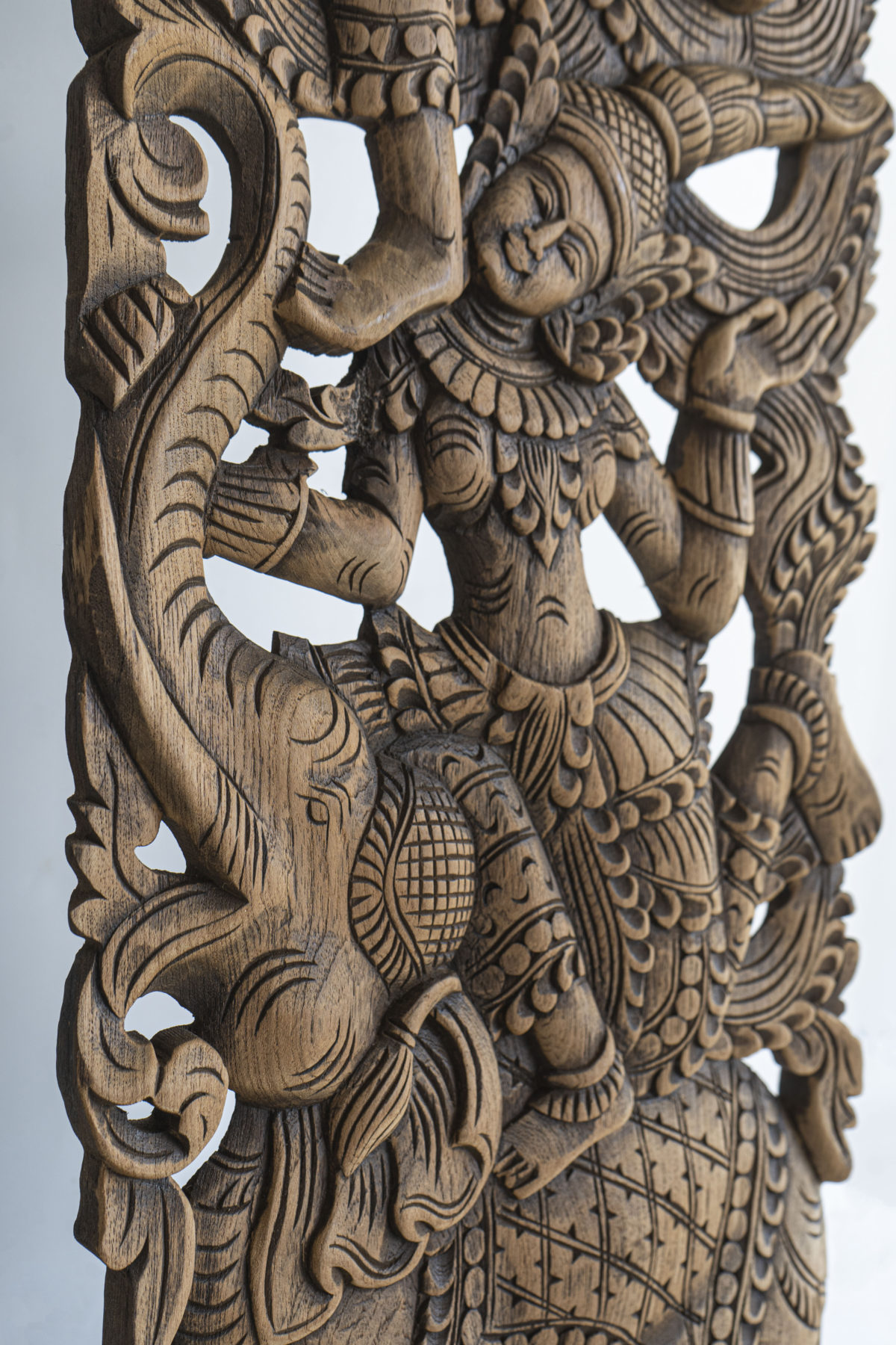 Elephant wood carved panel