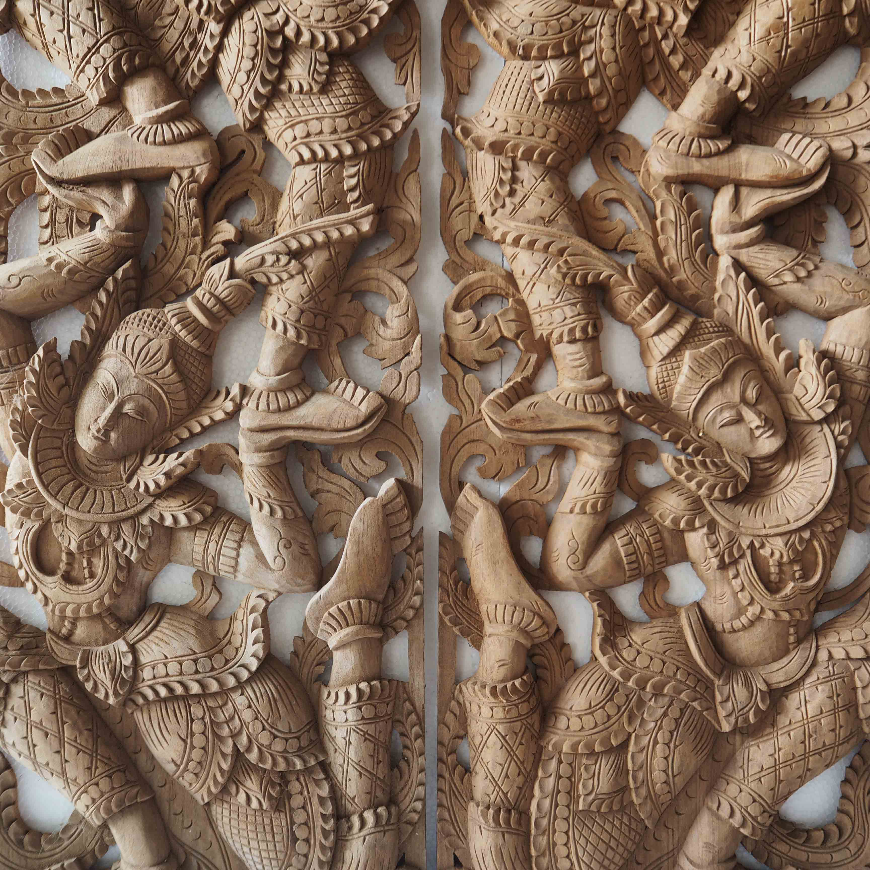 Buy Pair of Wooden Wall Art Panel From Thailand Online