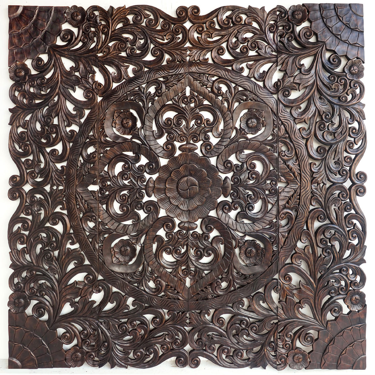 King-Size Balinese Headboard Wood Carving