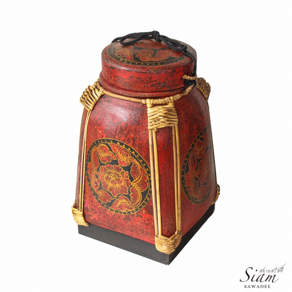 Red-Chinese-Style-Thai-Rice-Basket-Box.-Decorative-Jar-With-Lid.-Vintage-Authentic-Hand-Painted-Original-Made-From-Bamboo-1.jpg