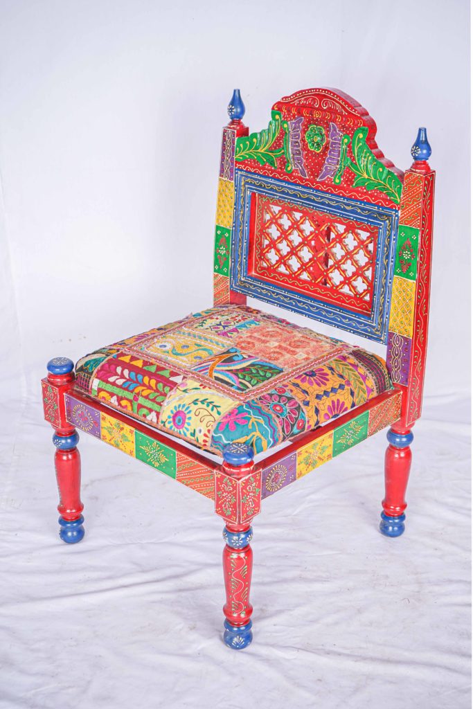 Clearance Sale Wooden hand carved chair, hand made, Indian design