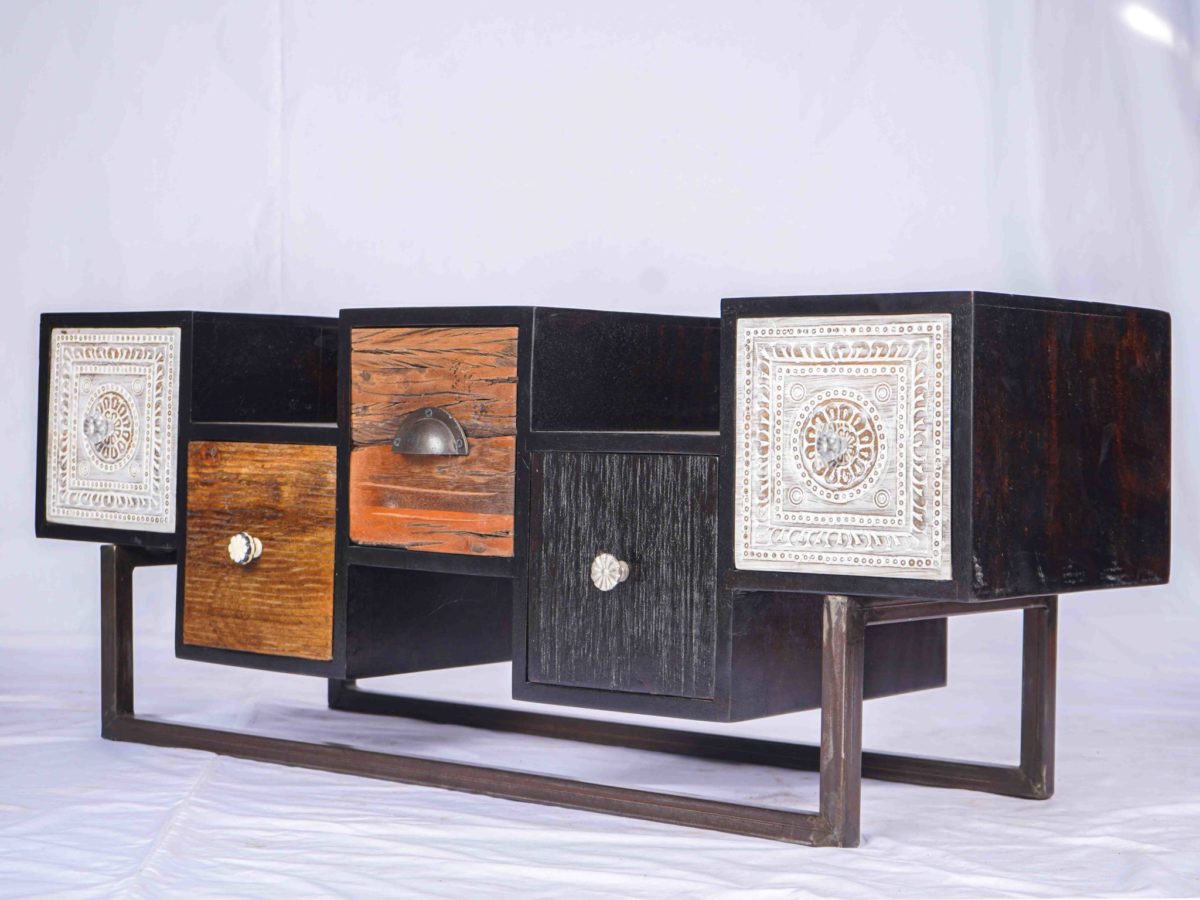 Drawers Living Room Cabinet Wooden Furniture Handmade in India
