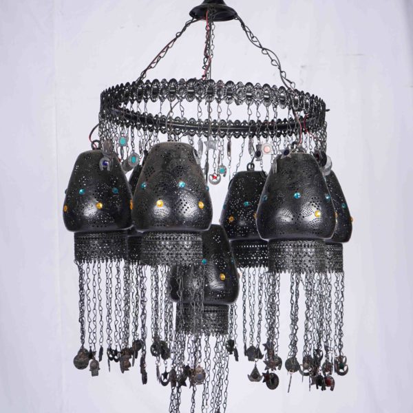 Moroccan Lamp Hand Crafted Iron Sculpture