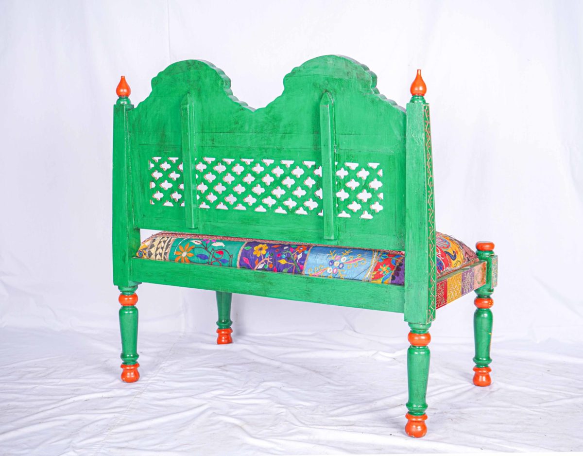 Green Furniture Pastel Home Decorative Sofa Handmade in Wood