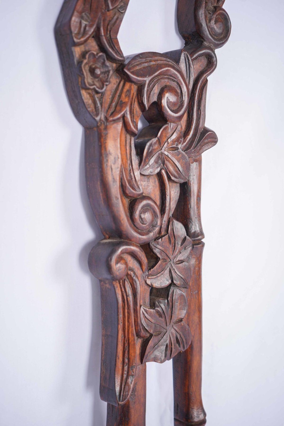 Floral Motif Wood on Wall Hanging from India