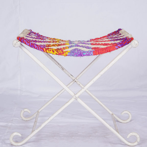 Metal Camping Chair Hand Weaved Cotton