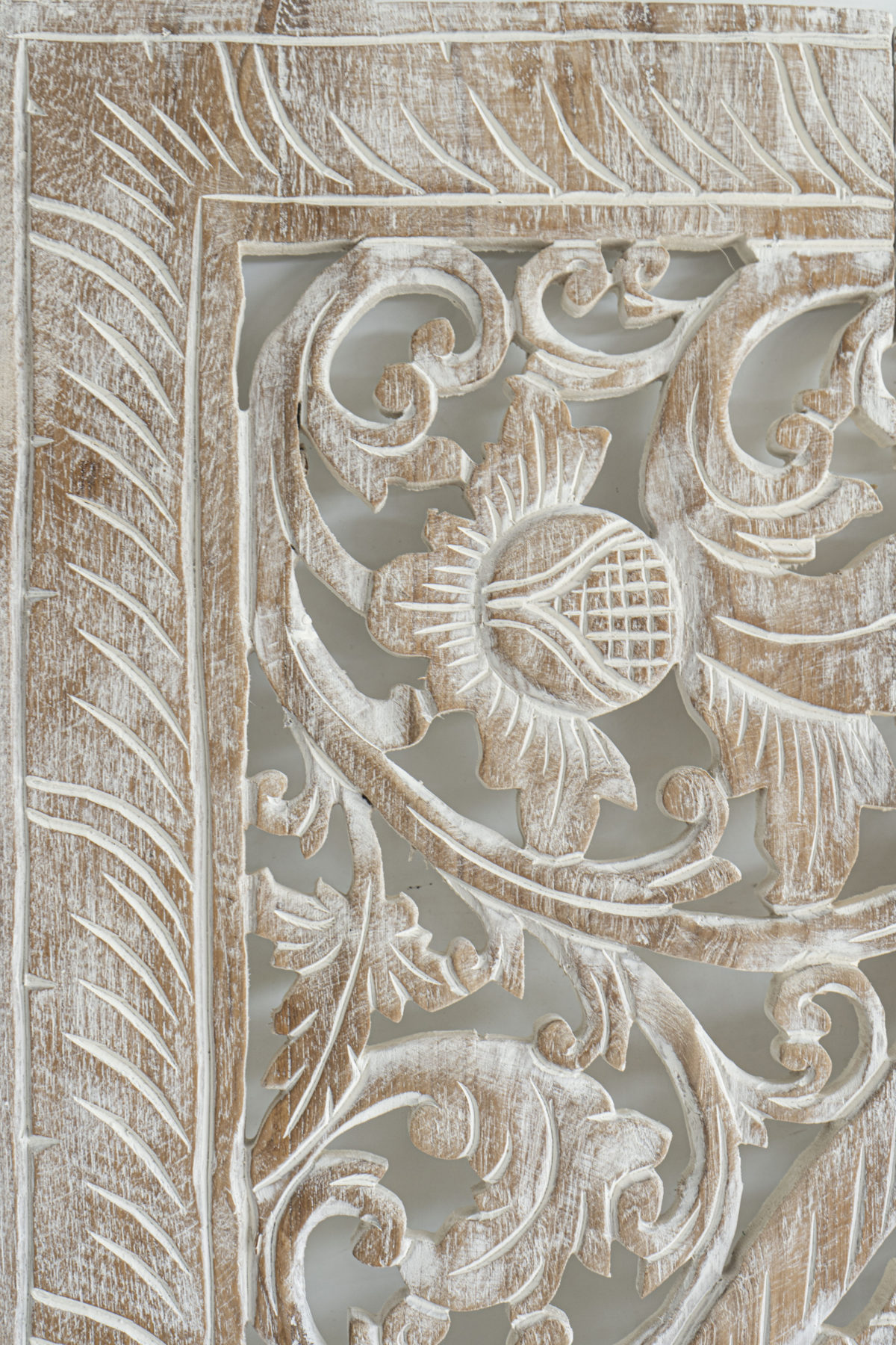 Geometric pattern carved on wood