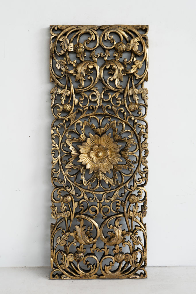 Antique Gilded Gold Vertical Wall Decor