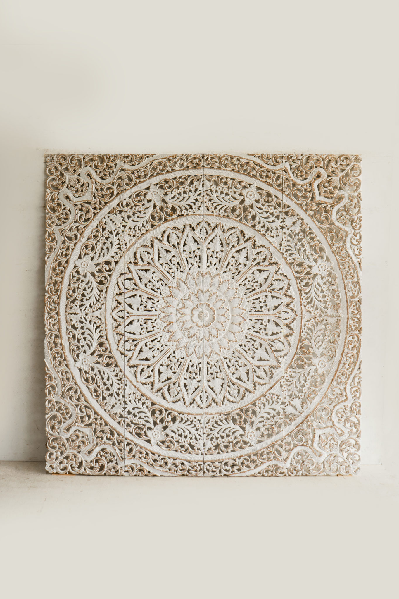 Medallion California King Headboard, Wall Mounted Siam Sawadee