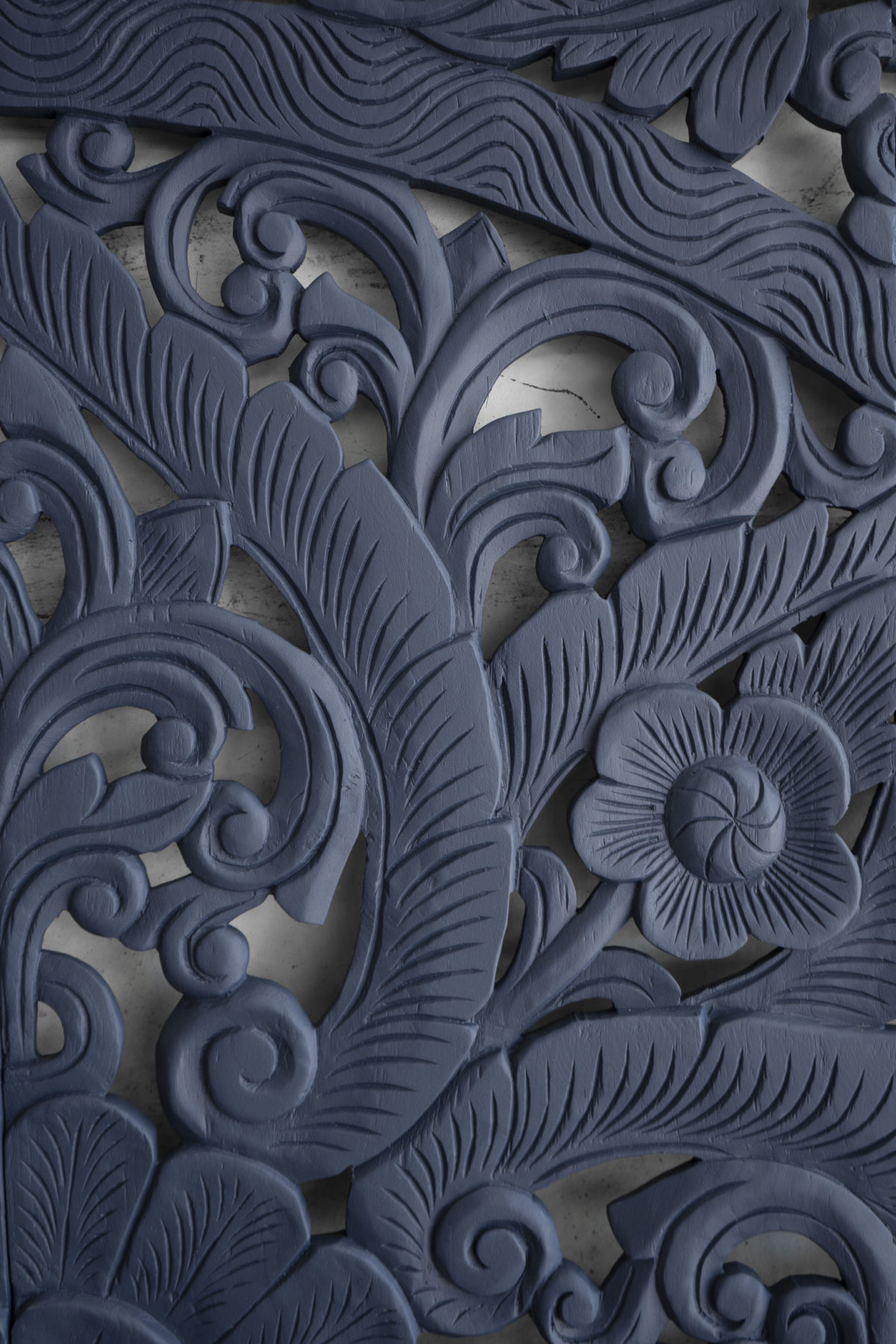 Wall decorative blue painted panels