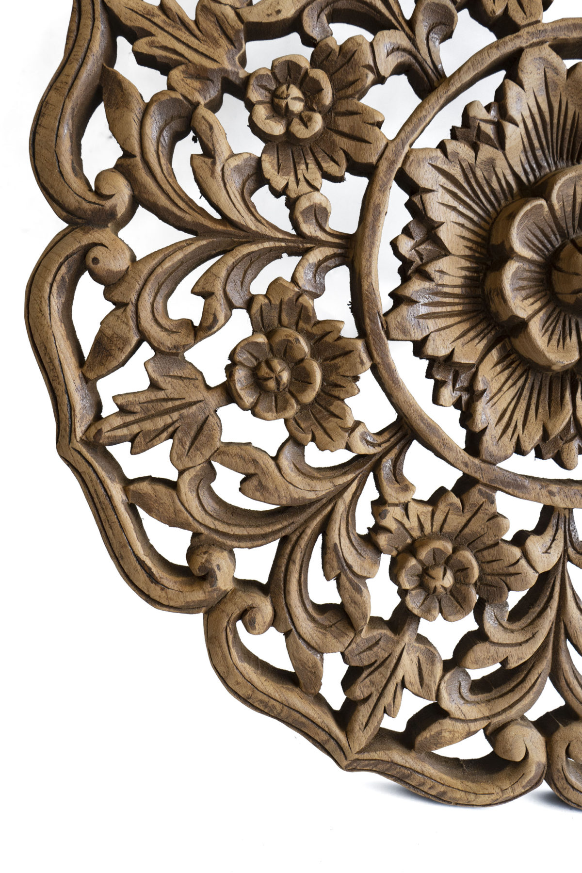 Wood Medallion Round Wall Decor Siam Sawadee