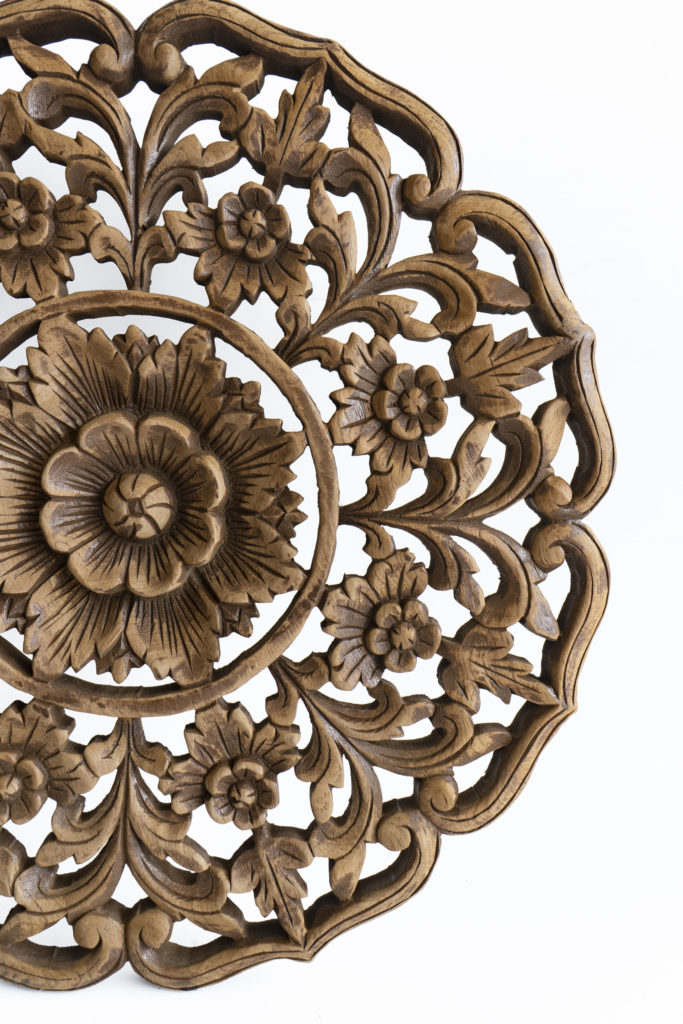 Wood Medallion Round Wall Decor Siam Sawadee