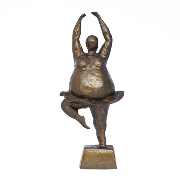 Dancing ballet fat woman figurine