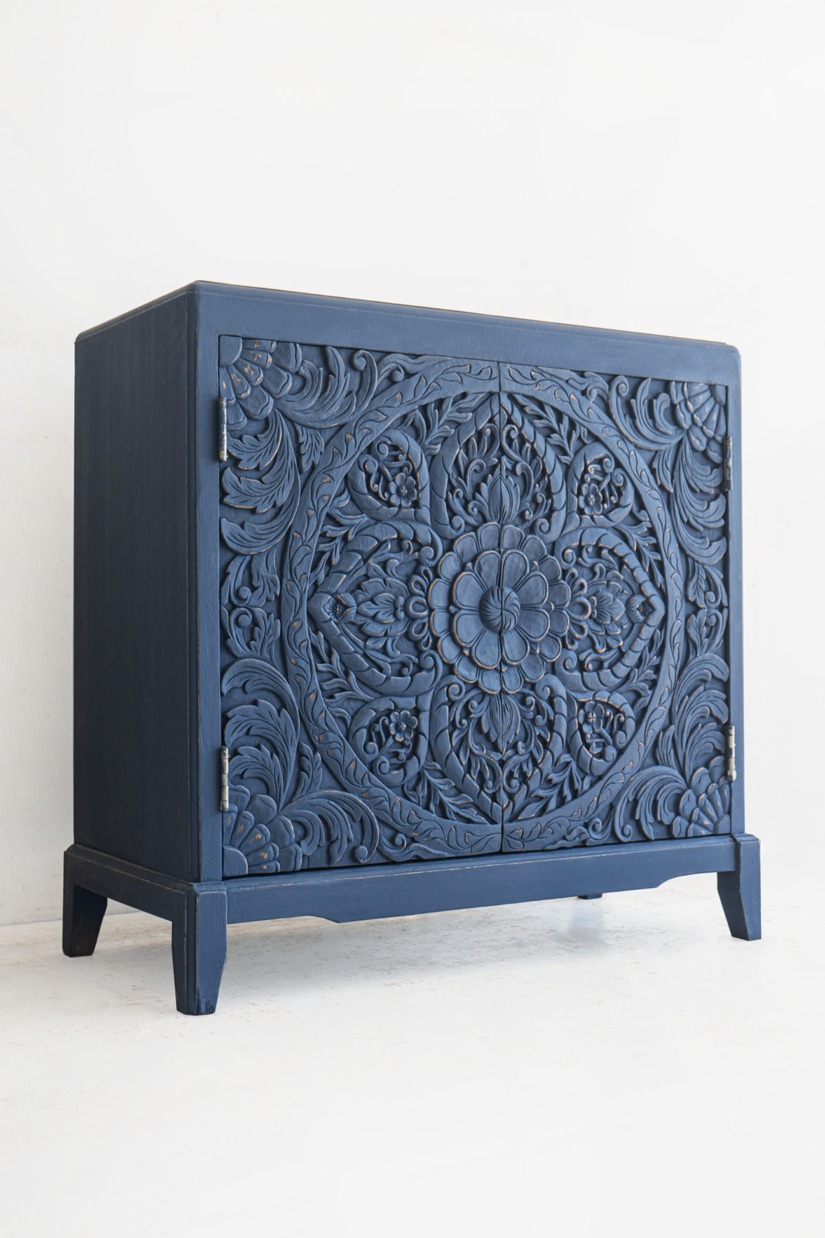 Wood cabinet in blue