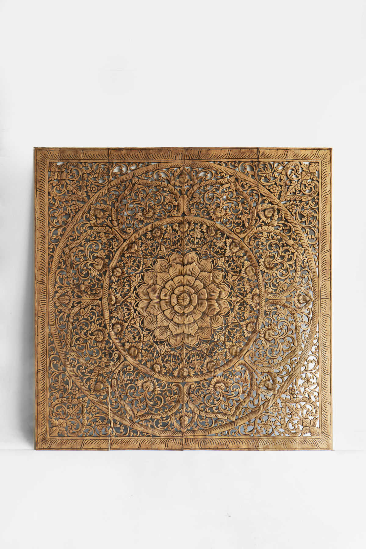 Mandala Headboard King Carve Wood Siam Sawadee
