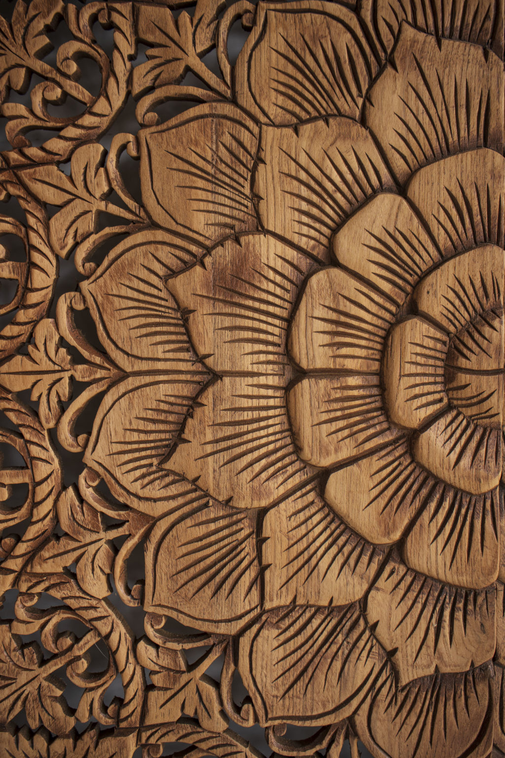 Mandala Headboard King Carve Wood Siam Sawadee
