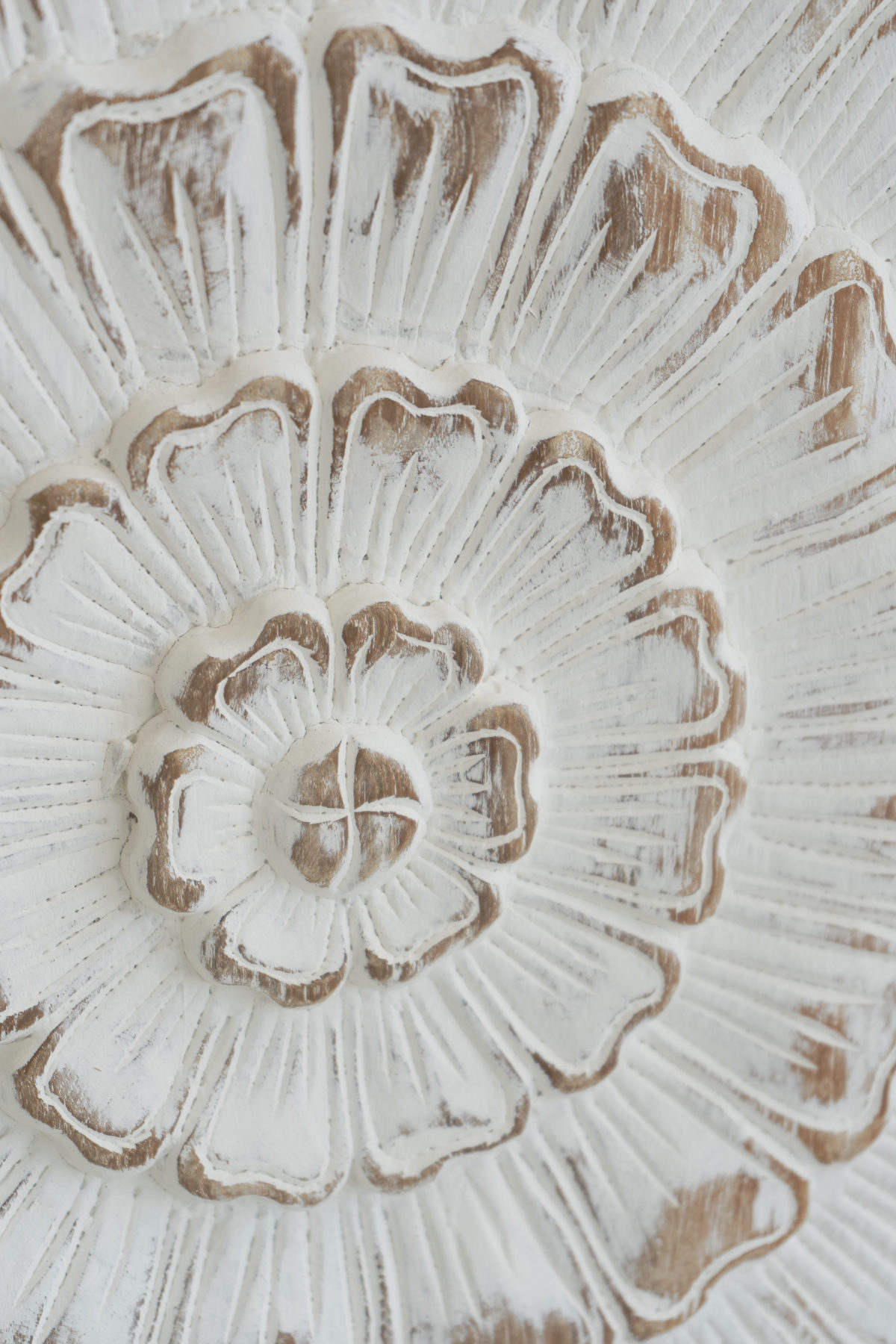 white lotus Teak wood carving