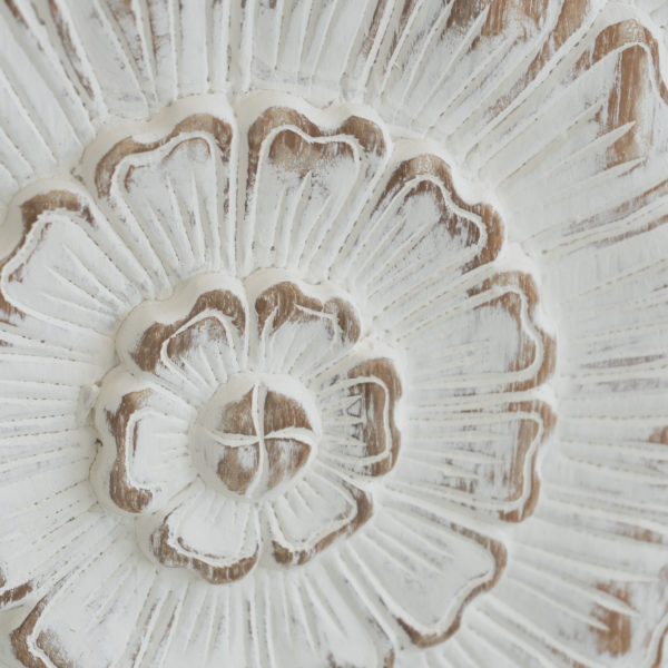 white lotus Teak wood carving