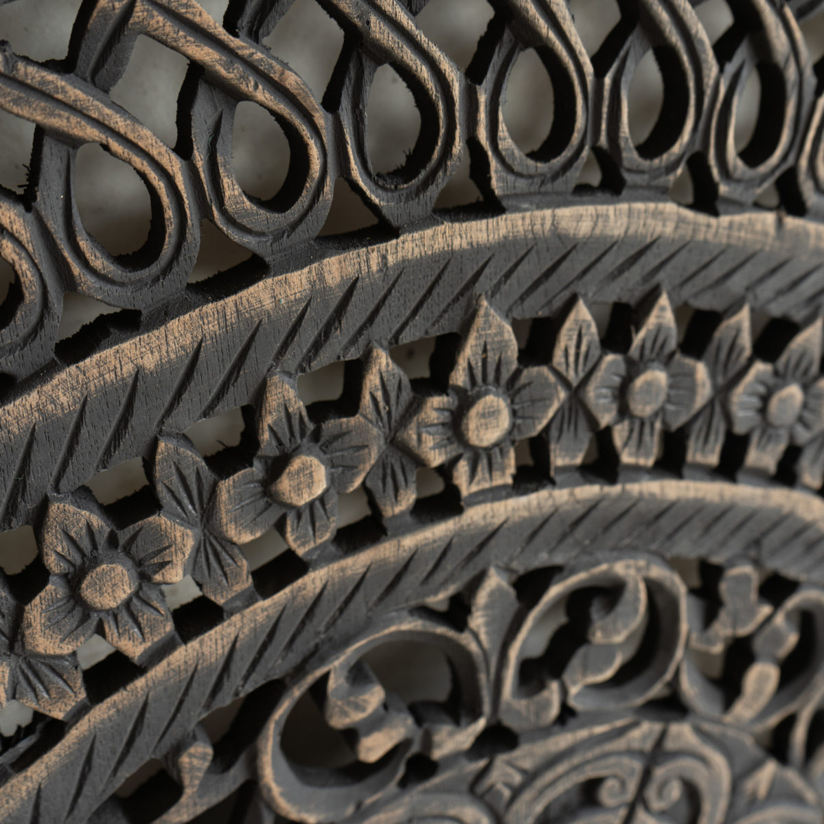 Wood Carving Bed Panel with Moroccan Design Siam Sawadee