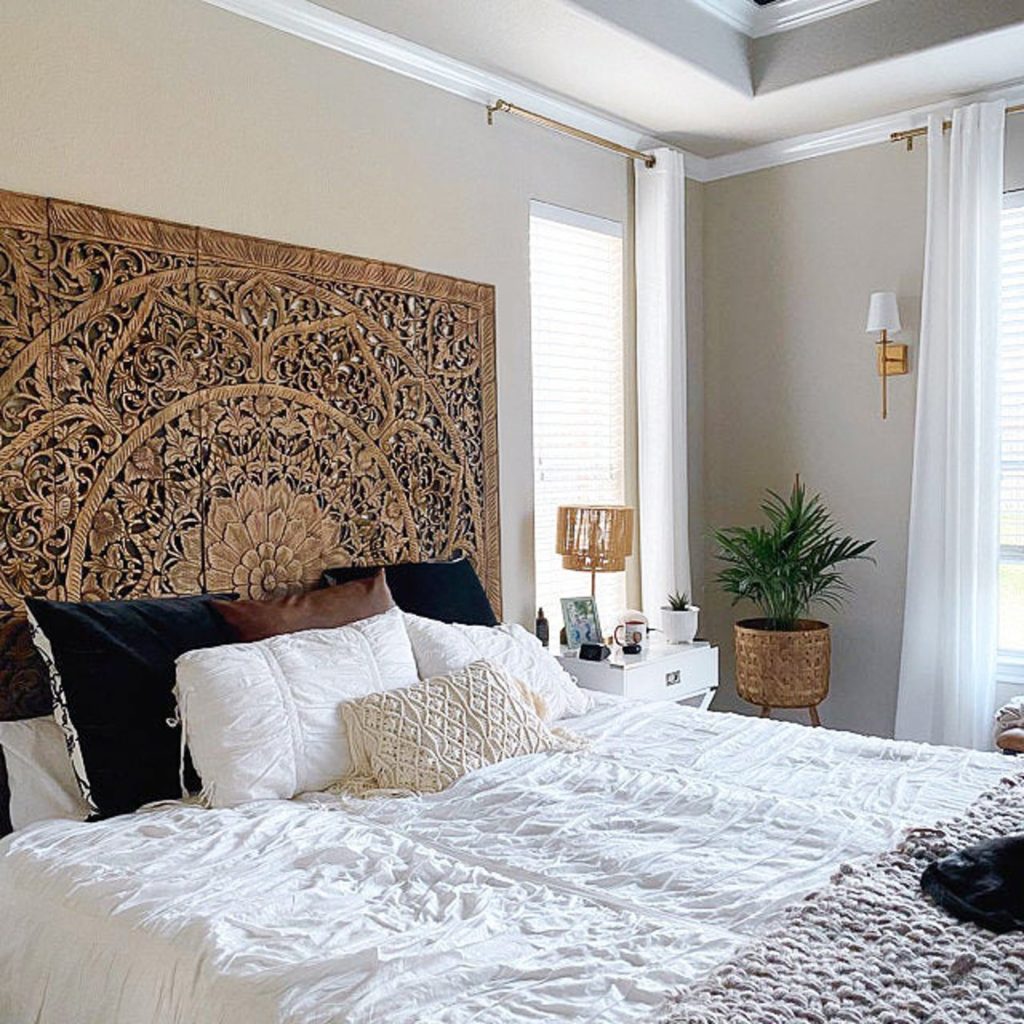 Mandala Bed Headboard King Bohemian Style Siam Sawadee