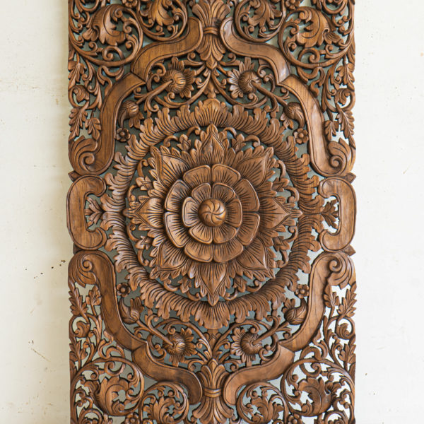Lotus carved thick wood