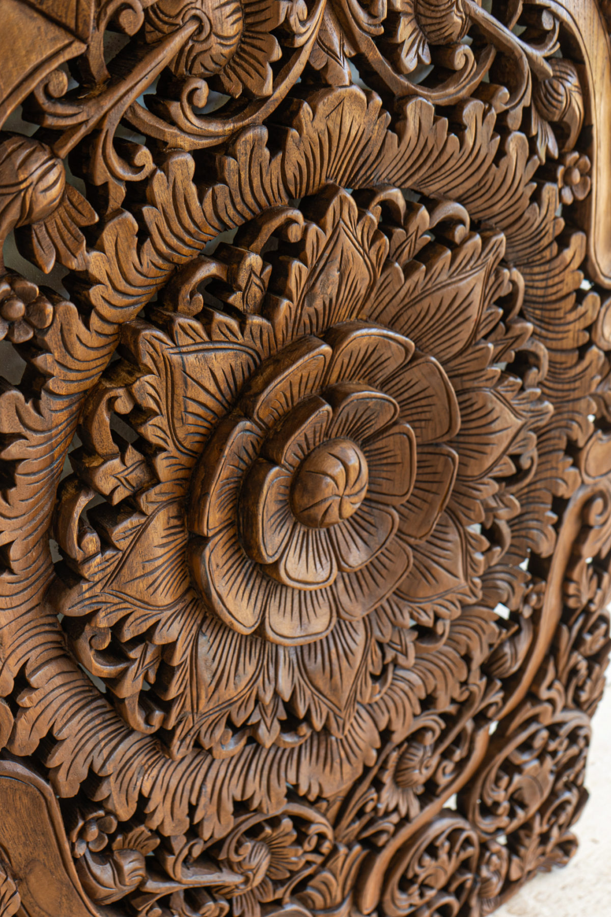 Wall art hanging carved