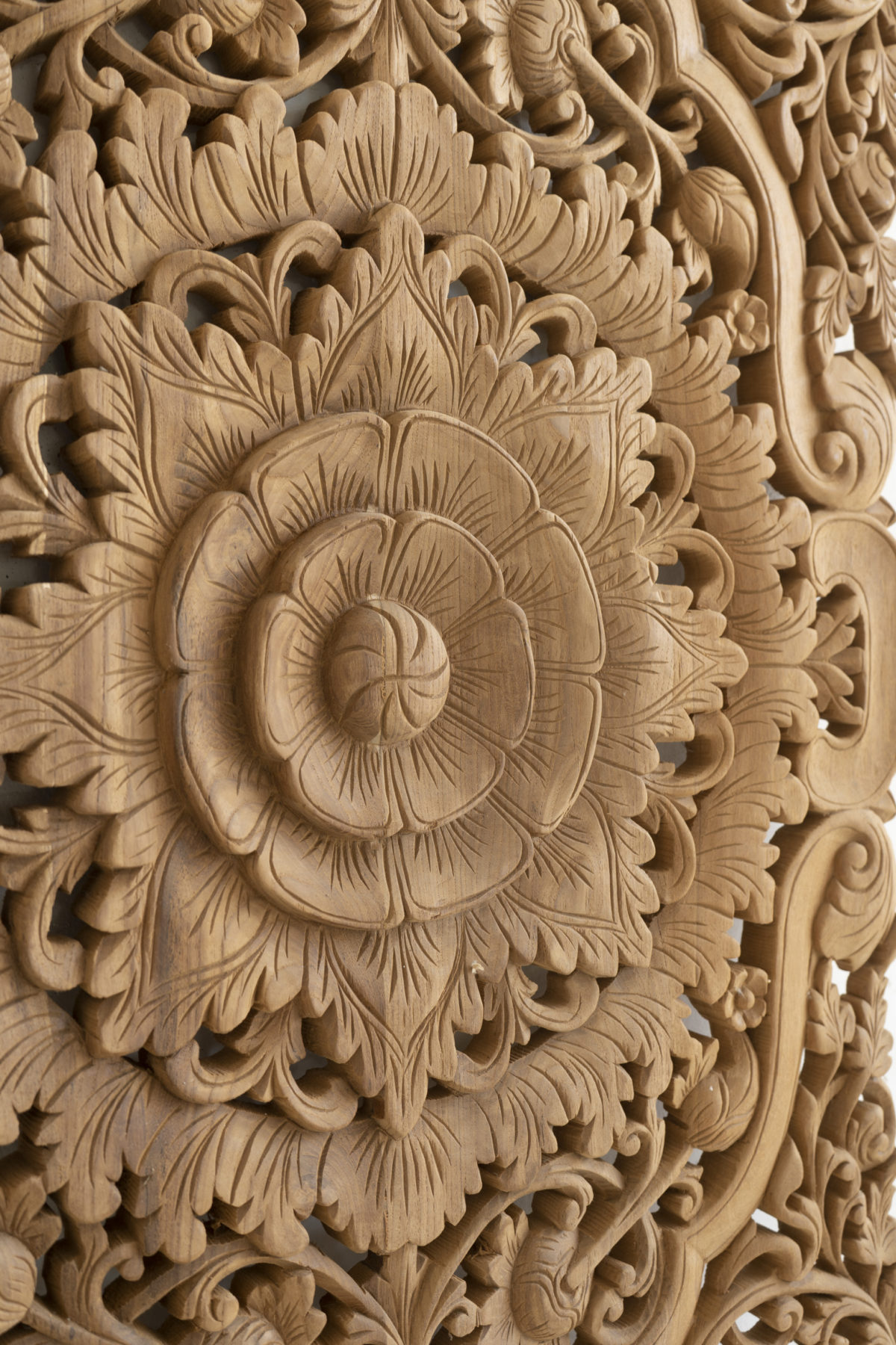 Natural wood carving unstained
